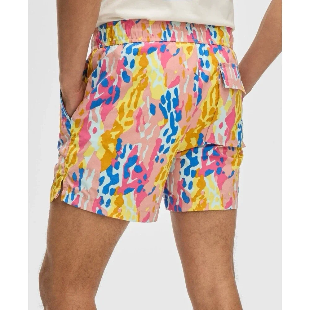 Mode of One Men's Fashion Animal Regular-Fit Printed Swim Trunks - Small